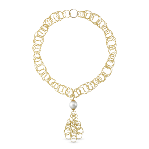 HAWAII YELLOW GOLD PENDANT WITH PEARLS
