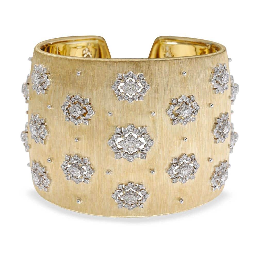 OPERA YELLOW GOLD HIGH JEWELLERY CUFF BRACELET WITH DIAMONDS