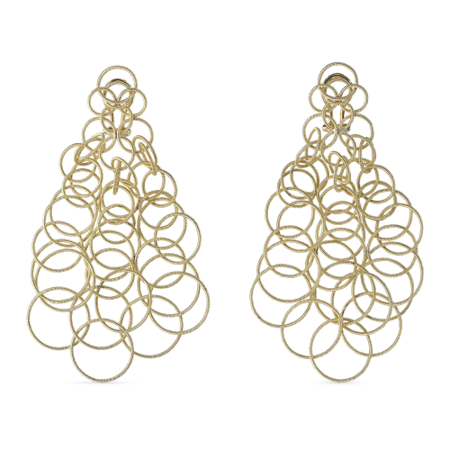HAWAII YELLOW GOLD EARRINGS WITH HAND-TWISTED THREADS