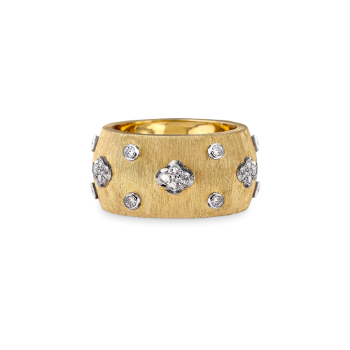 MACRI AB YELLOW AND WHITE GOLD ETERNELLE BAND WITH DIAMONDS