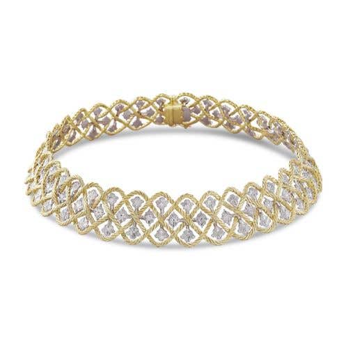 ÉTOILÉE YELLOW AND WHITE GOLD NECKLACE WITH THREE GOLD THREADS