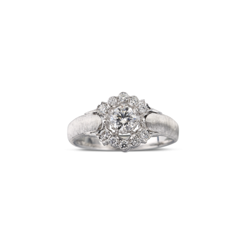 BRADAMANTE WHITE GOLD RING WITH ROUND DIAMOND STONE