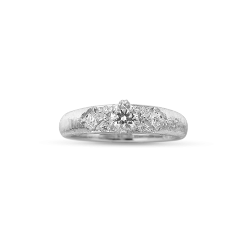 ANTIOPE WHITE GOLD RING WITH DIAMOND ROUND CENTRAL STONE
