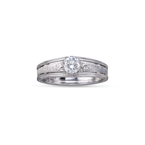 BEATRICE WHITE GOLD RING WITH ROUND DIAMOND STONE