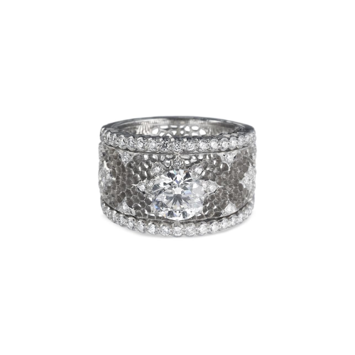 GINEVRA WHITE GOLD RING WITH DIAMOND STONE