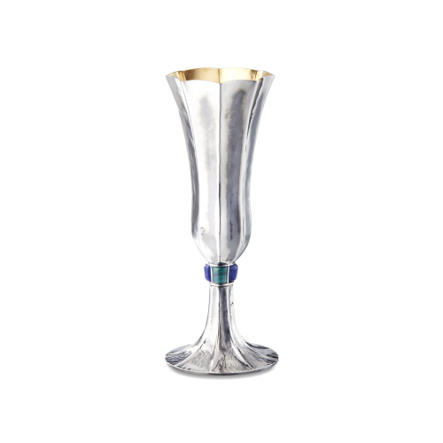 DOGE SILVER FLUTE WITH LAPIS AND MALACHITE