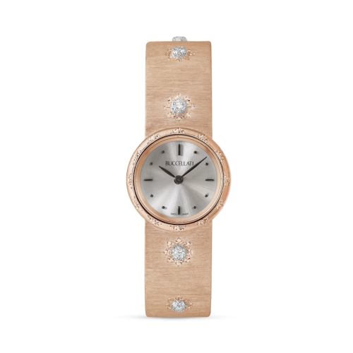 MACRI PINK GOLD RIGATO WATCH WITH DIAMONDS