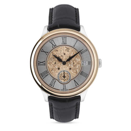ORNATINO WHITE AND PINK GOLD WATCH